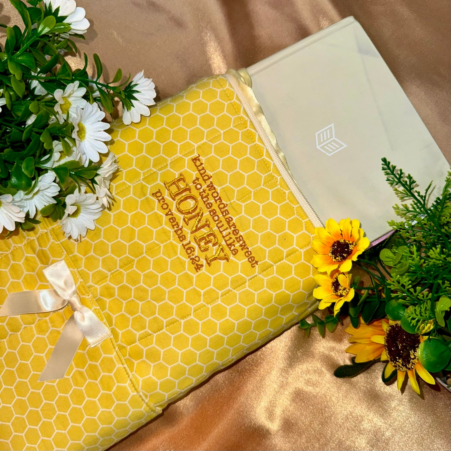 Honey Quilted Book Sleeve