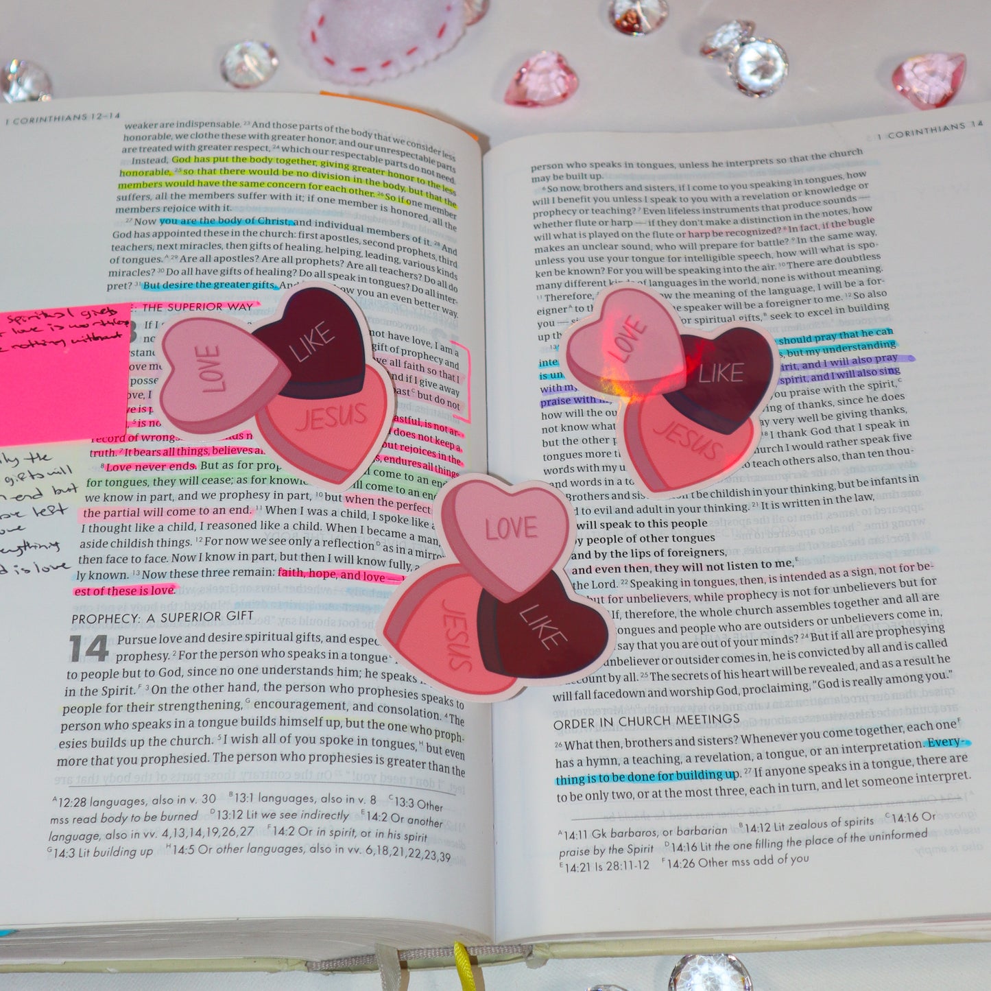 Love Like Jesus Candy Hearts Sticker