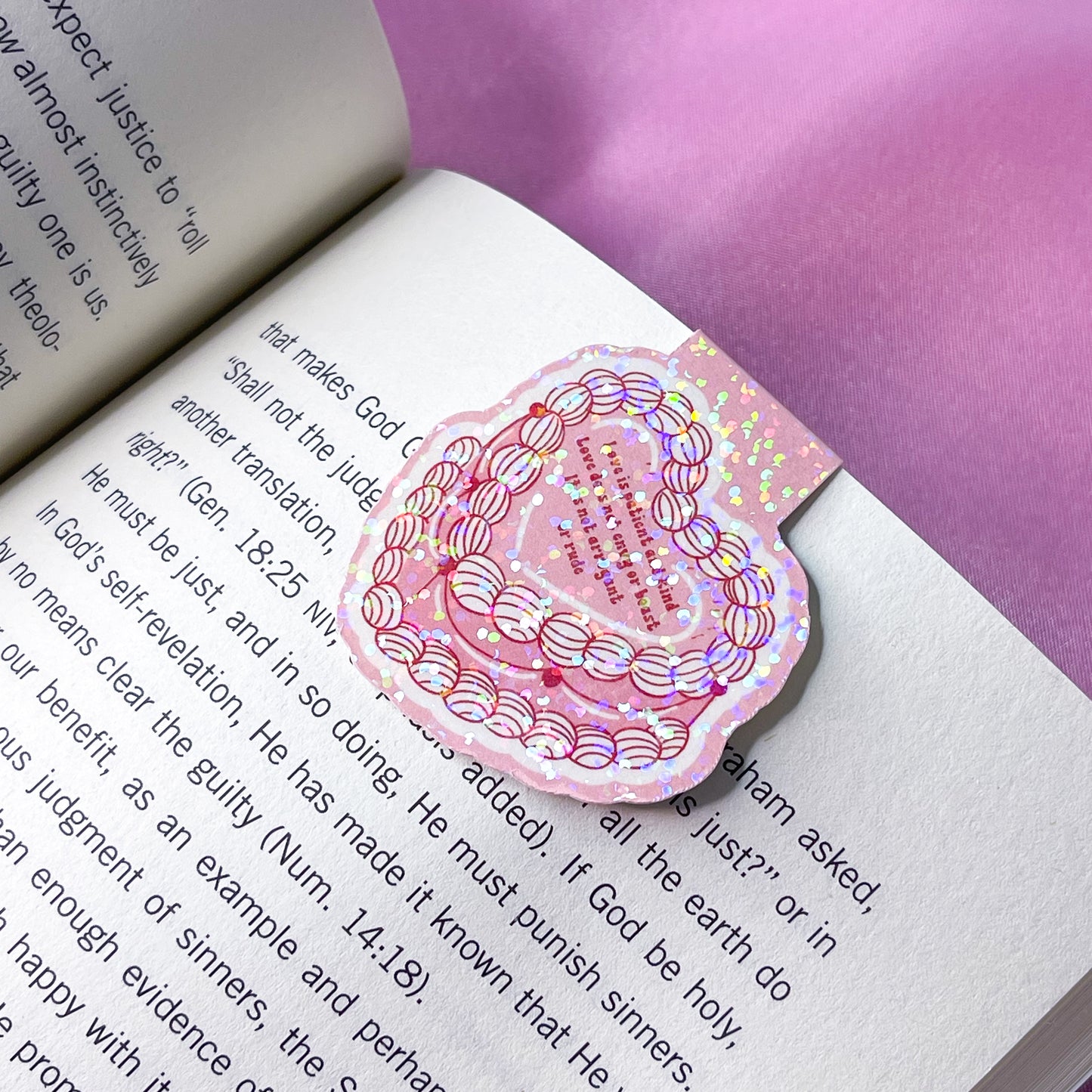 Love Is Patient Heart Cake Magnetic Bookmark
