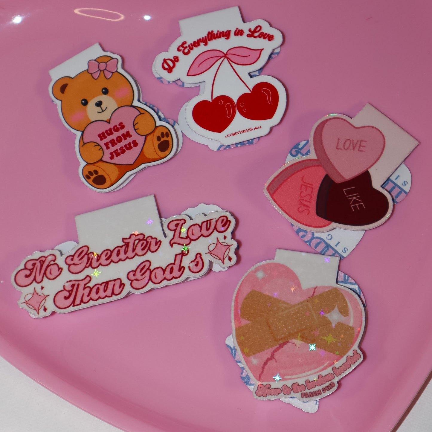 Love Like Jesus Candy Hearts Magnetic Bookmark