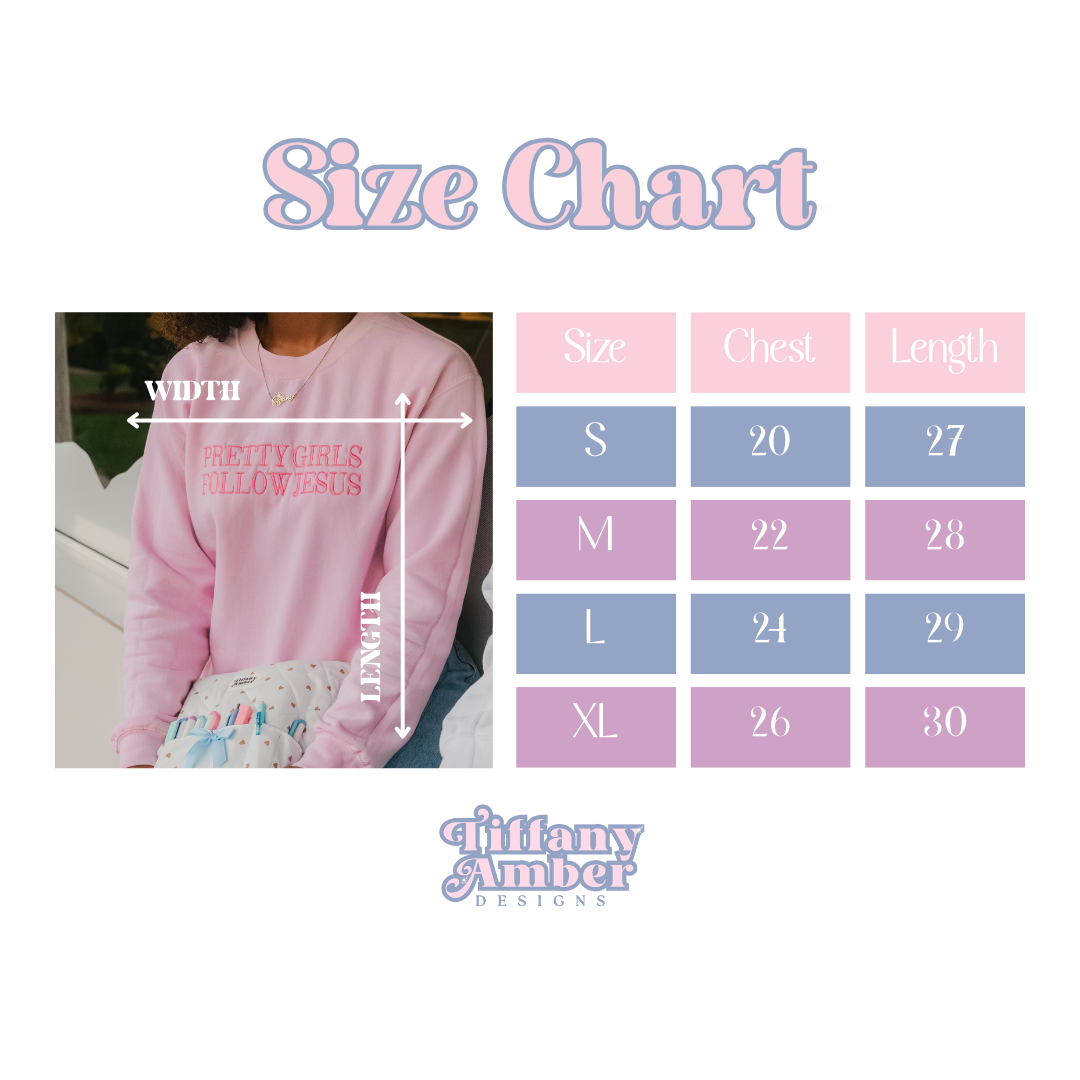 Embroidered Pretty Girls Follow Jesus Sweatshirt – Pink