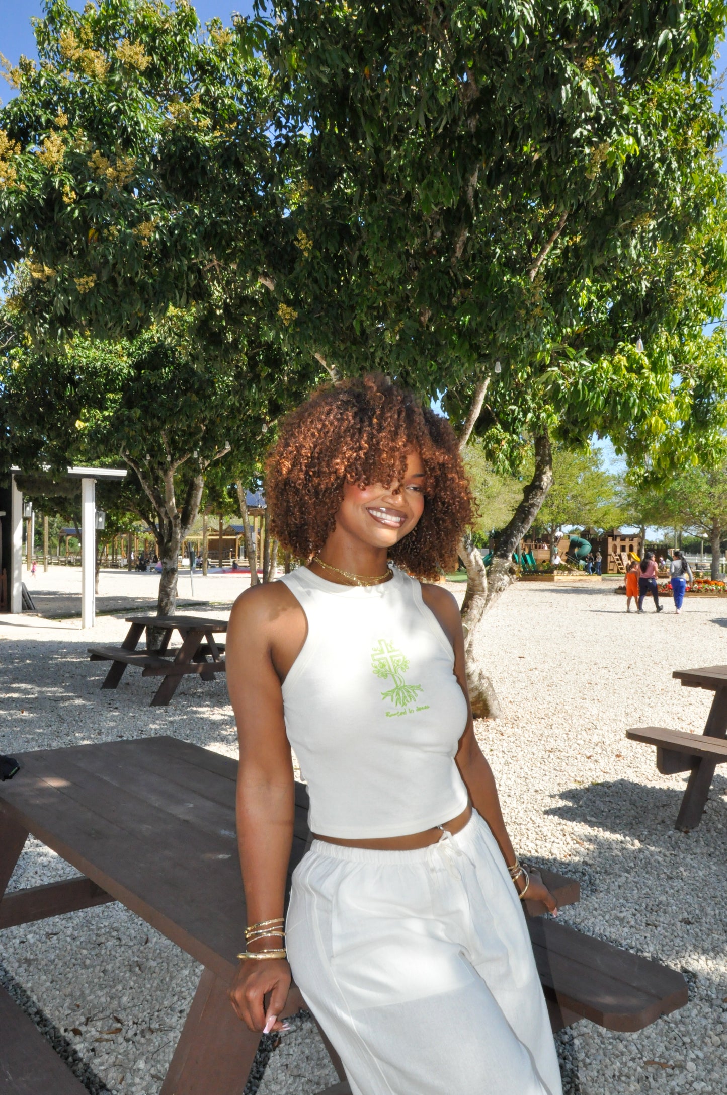 Rooted in Jesus Embroidered Tank
