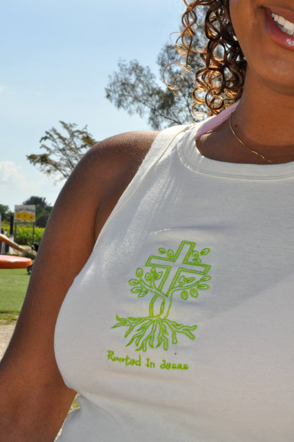 Rooted in Jesus Embroidered Tank