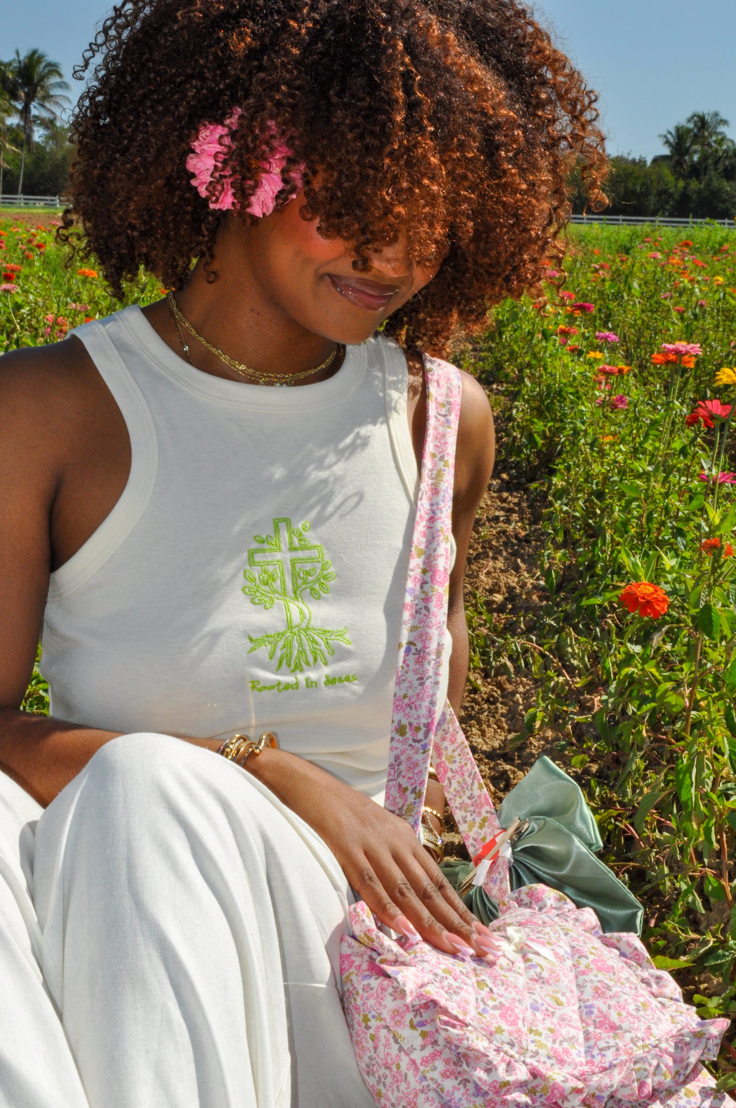 Rooted in Jesus Embroidered Tank