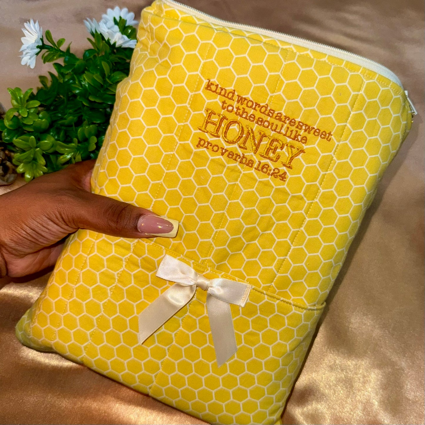 Honey Quilted Book Sleeve