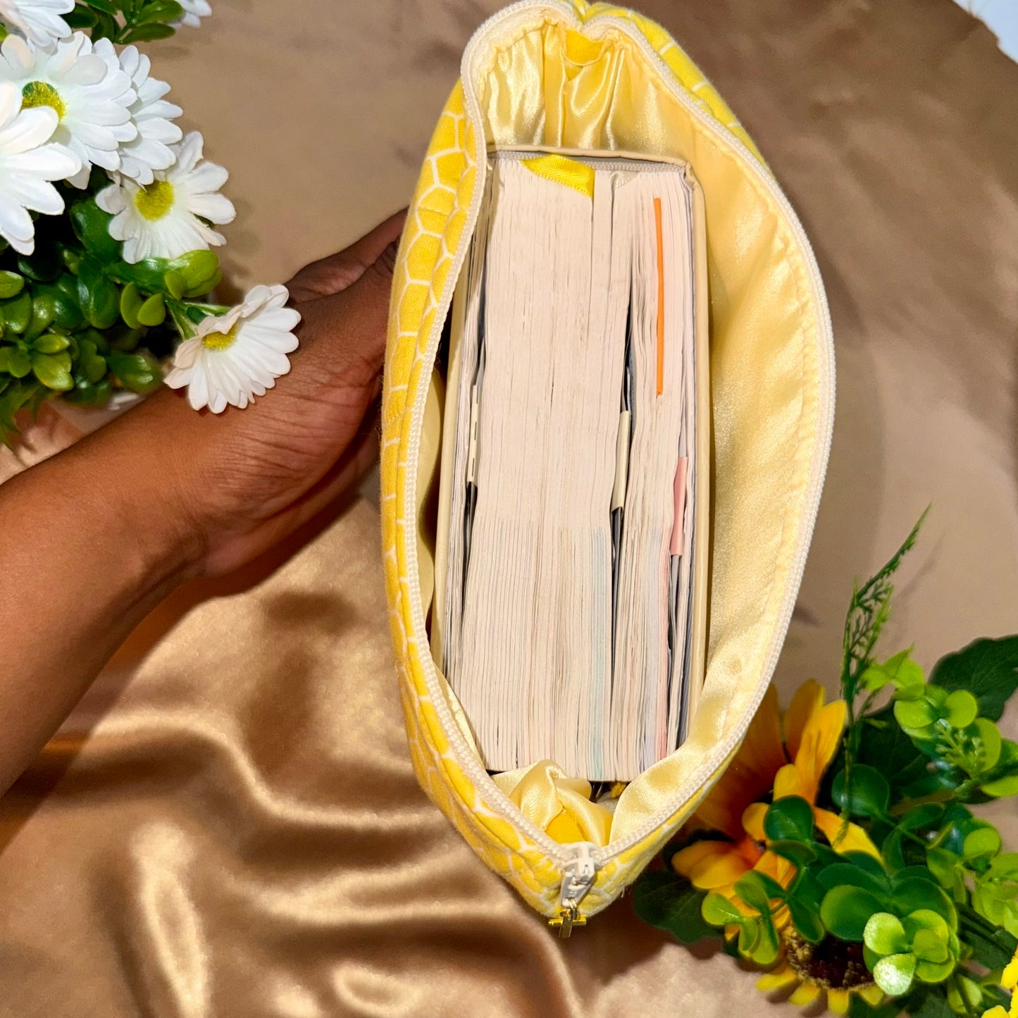 Honey Quilted Book Sleeve