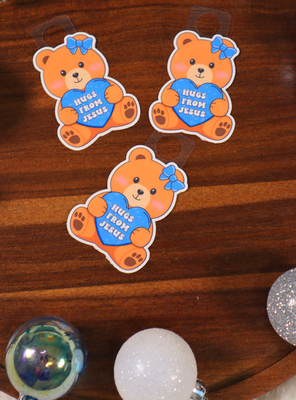Hugs From Jesus Bear Sticker