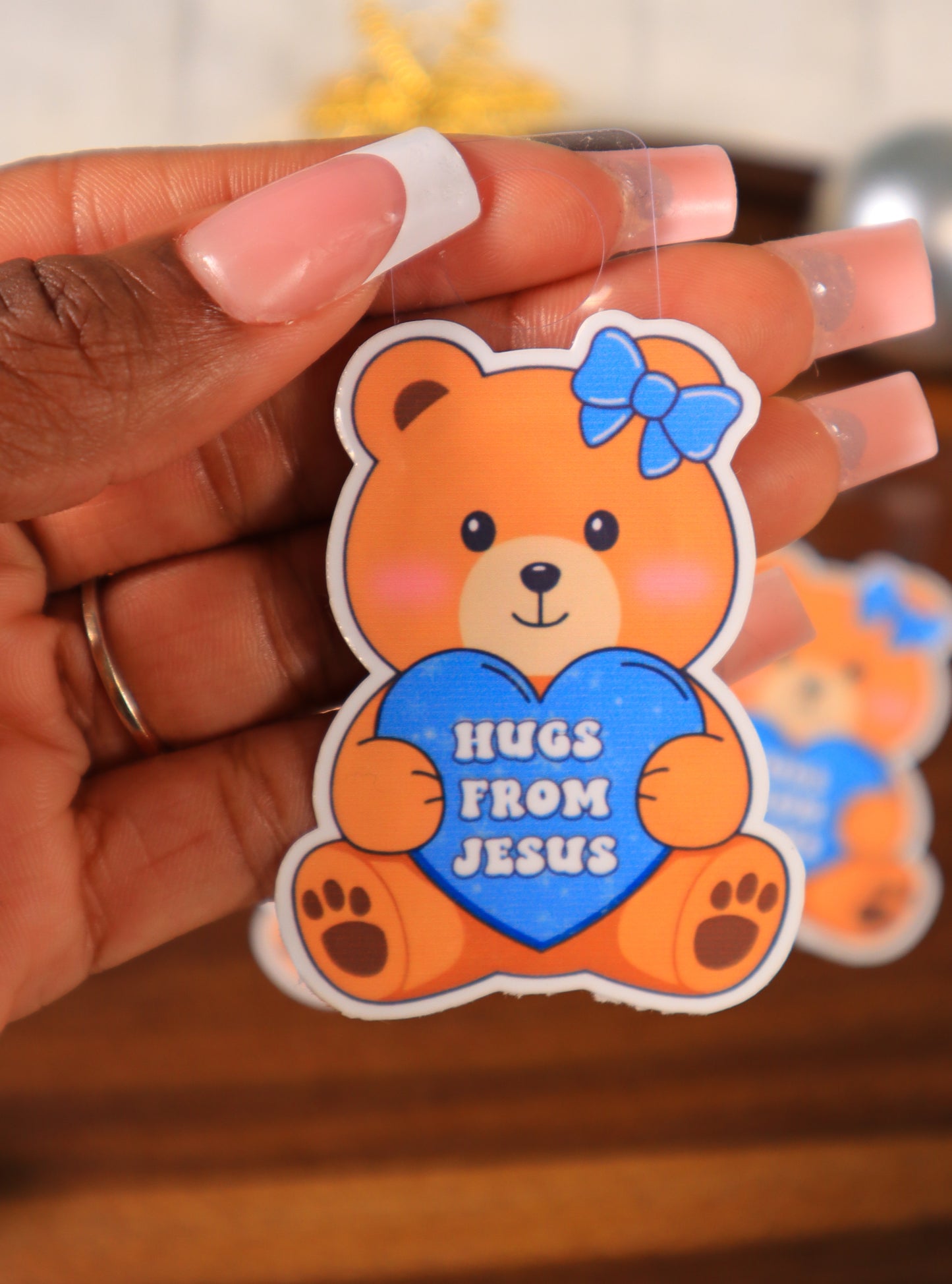 Hugs From Jesus Bear Sticker