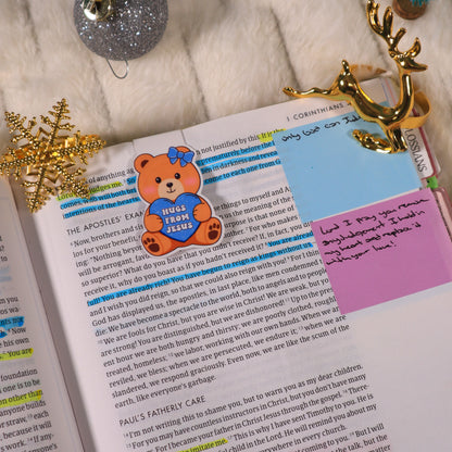 Hugs From Jesus – Teddy Bear Magnetic Bookmark