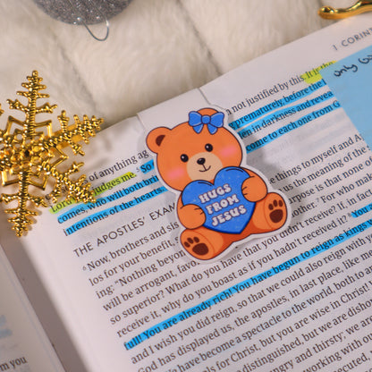 Hugs From Jesus – Teddy Bear Magnetic Bookmark