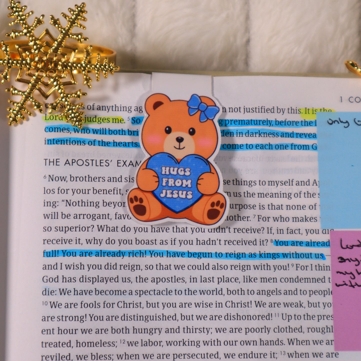 Hugs From Jesus – Teddy Bear Magnetic Bookmark
