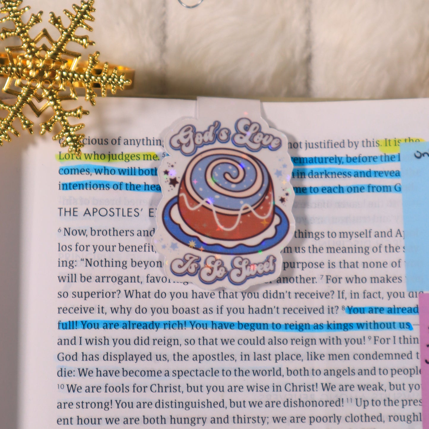 "God’s Love Is Sweet” Cinnamon Roll Magnetic Bookmark