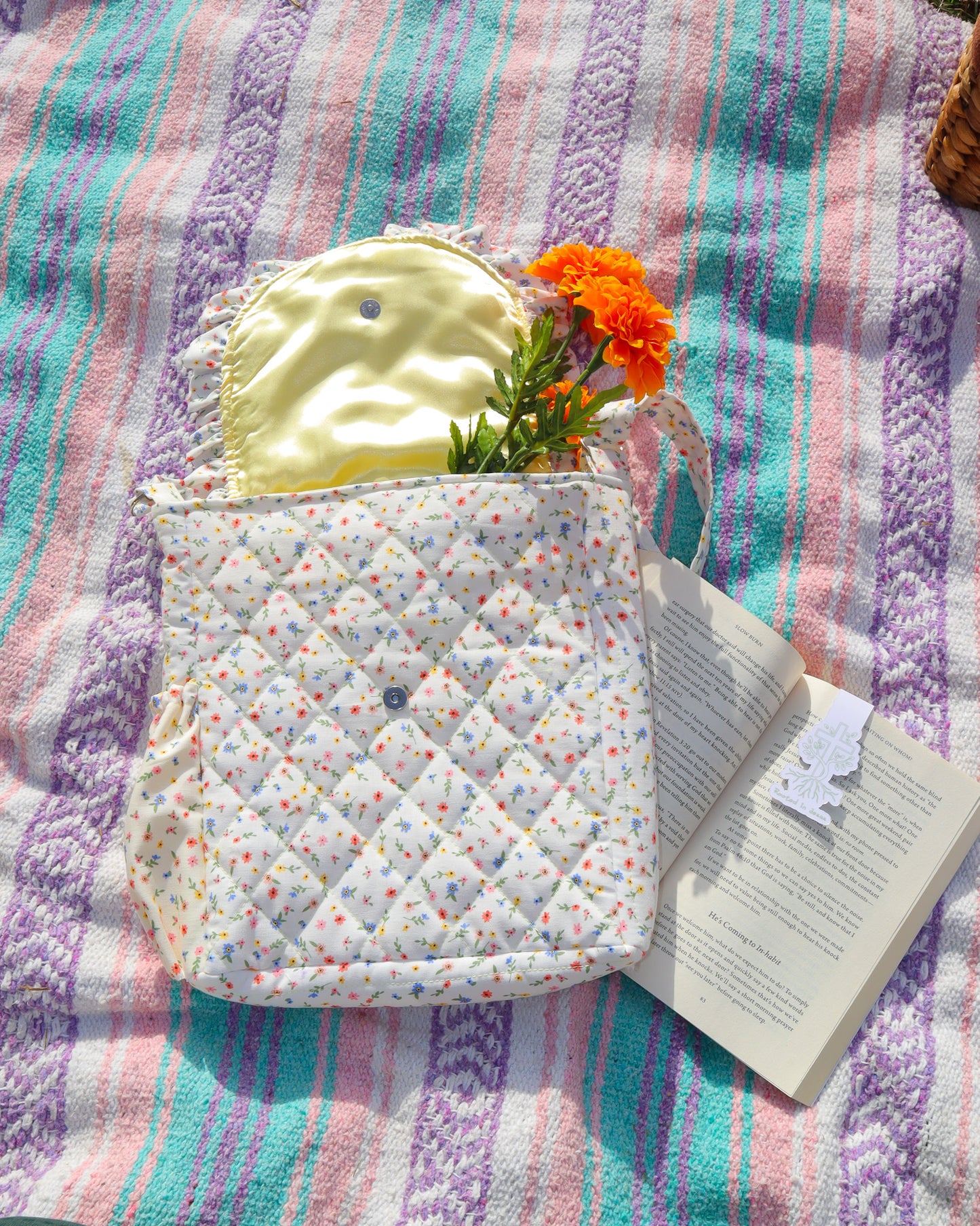 Rooted In Faith Quilted Bible Tote Bag