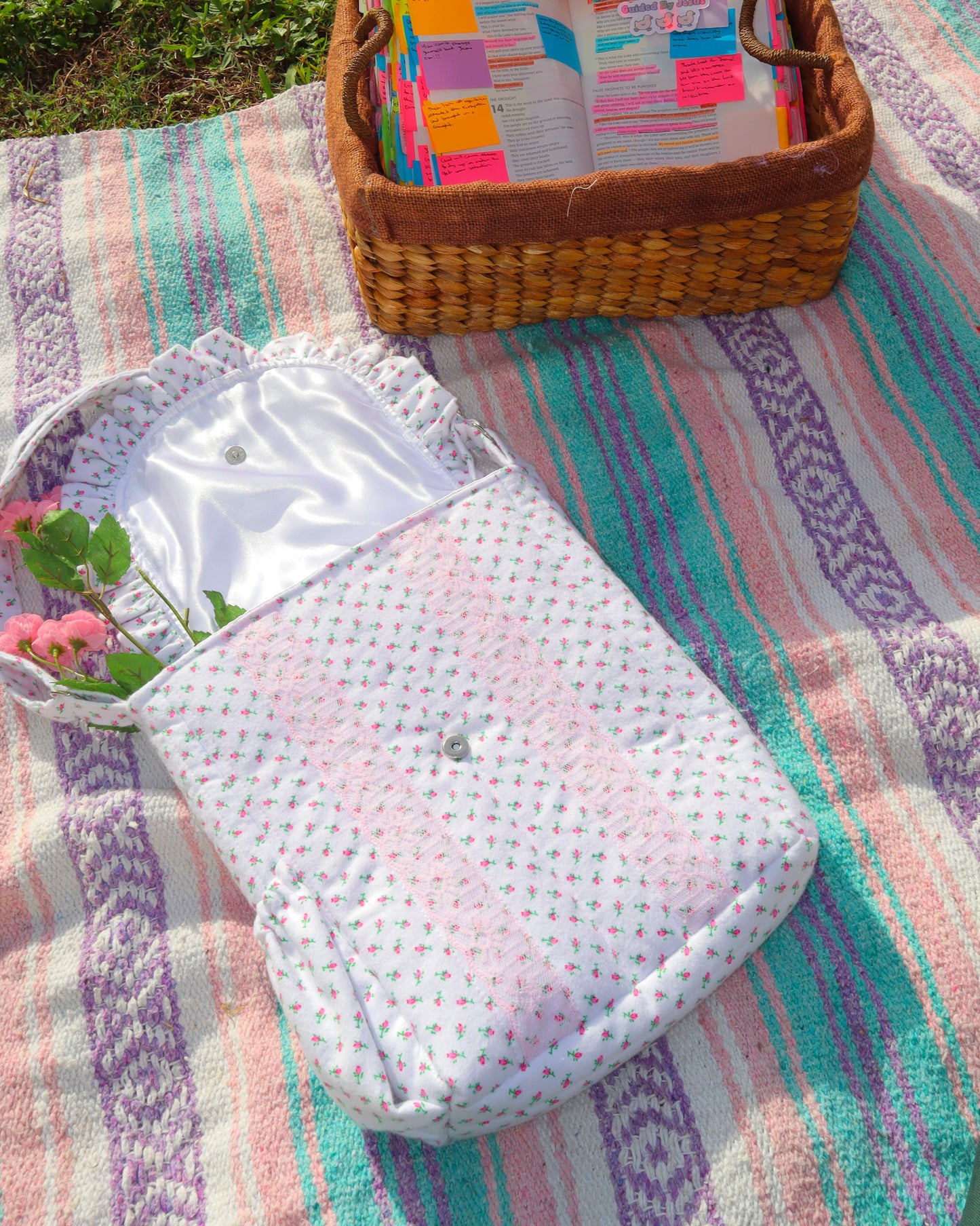 Rooted In Peace Quilted Bible Tote Bag