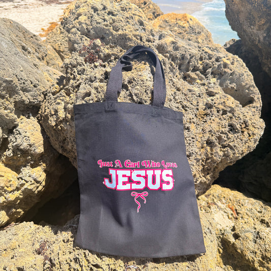 Just a Girl Who Loves Jesus Tote Bag