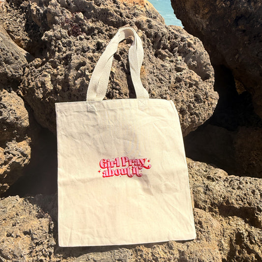 Girl Pray About It Tote Bag
