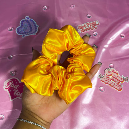 Yellow Large Satin Scrunchie