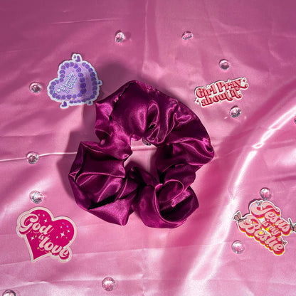 Magenta Large Satin Scrunchie