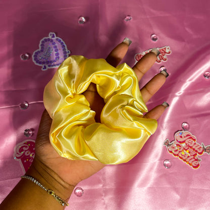 Light Yellow Large Satin Scrunchie