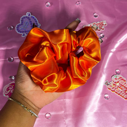 Orange Large Satin Scrunchie