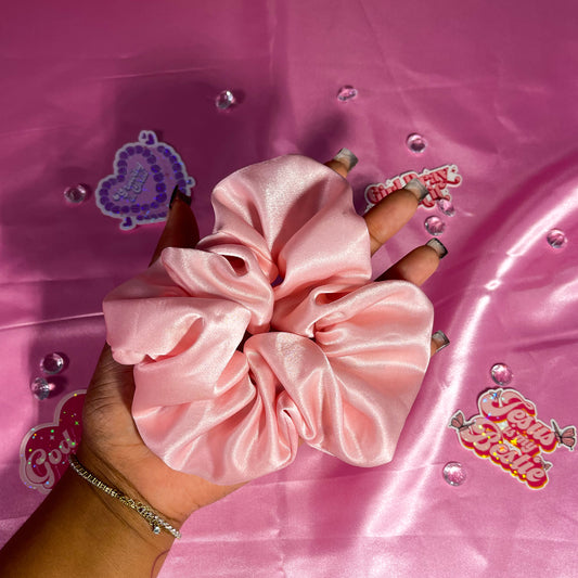 Pink Large Satin Scrunchie