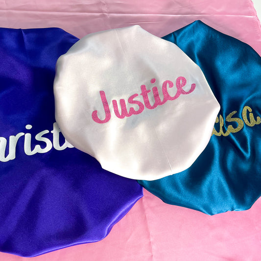 Personalized Reversible & Adjustable Satin Bonnets