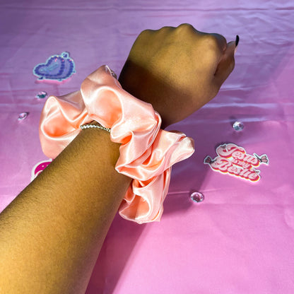 Peach Large Satin Scrunchie