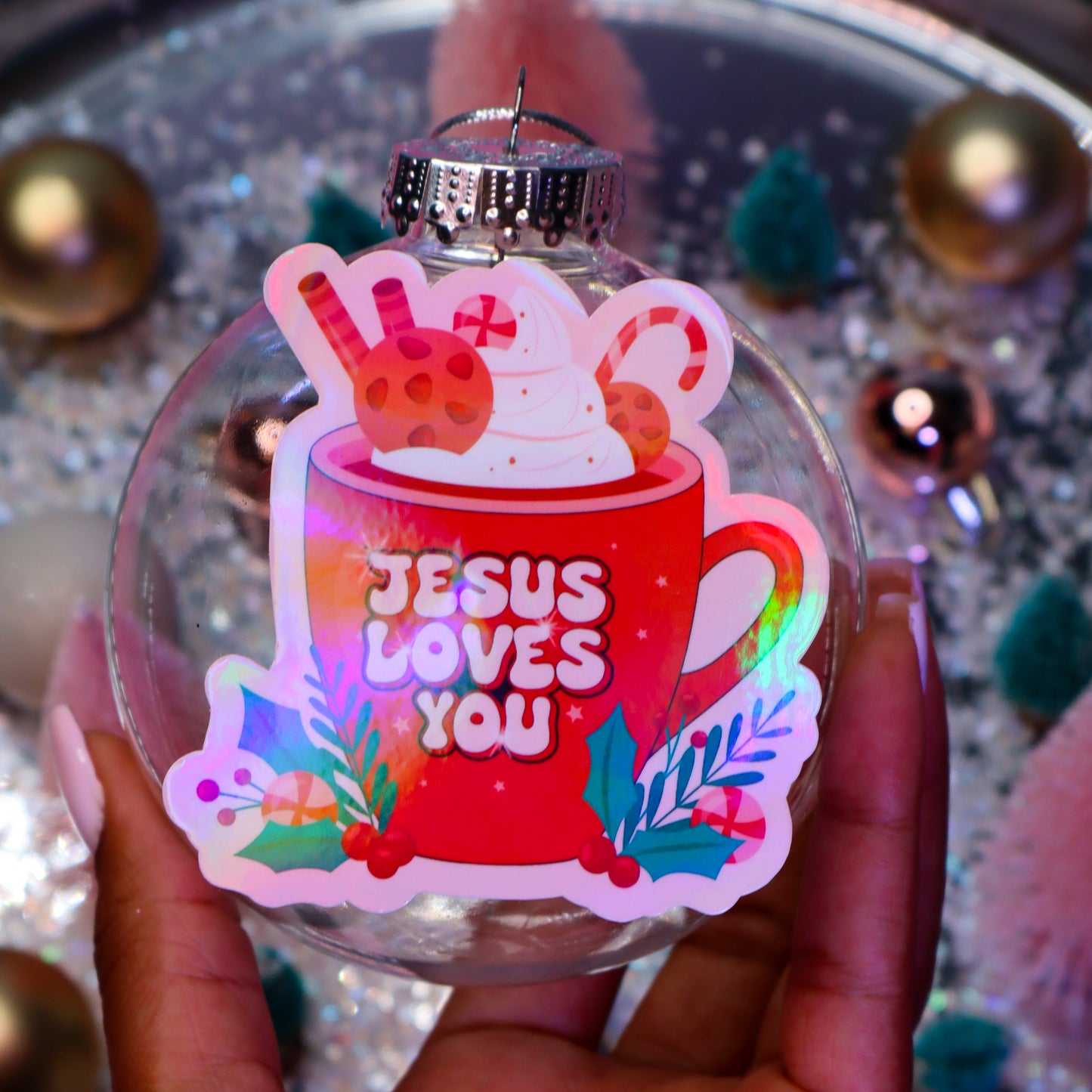 Jesus Loves You Holiday Sticker