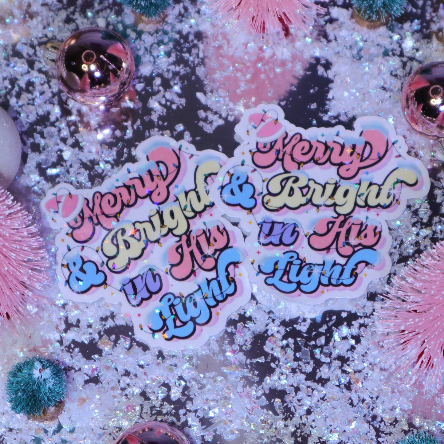 Merry and Bright Holiday Sticker