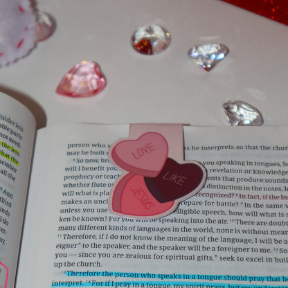 Love Like Jesus Candy Hearts Magnetic Bookmark