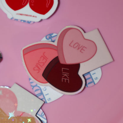 Love Like Jesus Candy Hearts Magnetic Bookmark