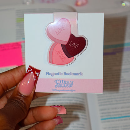 Love Like Jesus Candy Hearts Magnetic Bookmark