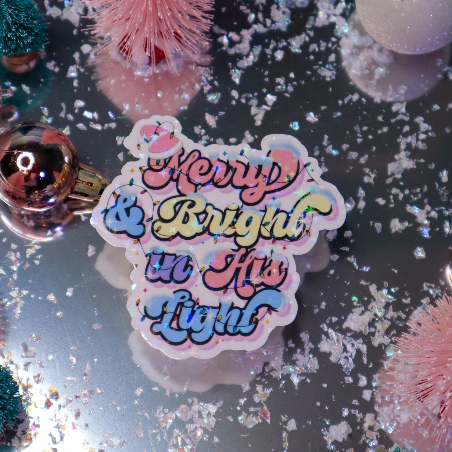 Merry and Bright Holiday Sticker